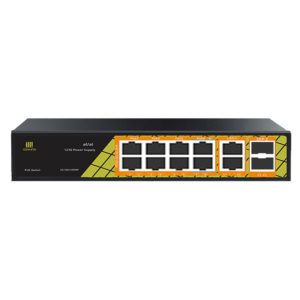 Genata GNT-P1012G6 12 Port Gigabit PoE CCTV Network Switch with SFP Ports
