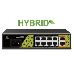 Genata GNT-P1210-SG 10 Port Gigabit PoE CCTV Network Switch with AI Watchdog