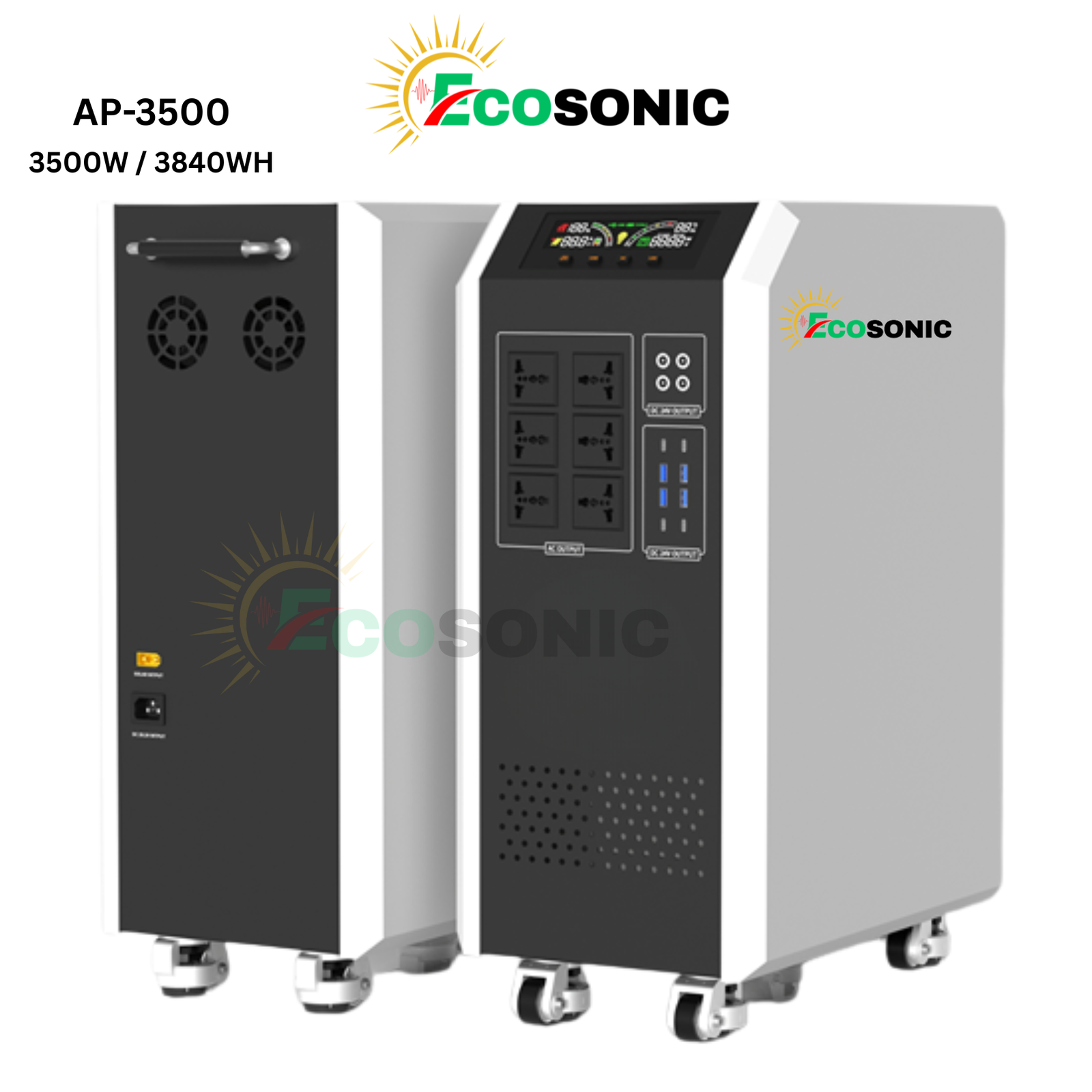 Ecosonic AP-3500 3500W 3840Wh Pure Sine Wave Solar IPS Energy Storage System Ecosonic AP-3500 3500W 3840Wh Pure Sine Wave Solar IPS Energy Storage System