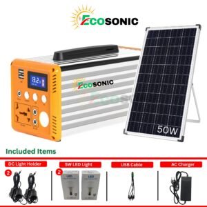Ecosonic SL82-L2 300W 200WH Solar IPS Energy Storage System 50W Mono Solar Panel